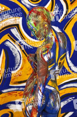 BODYART: Blau-Gelb Splash / Blue-Yellow Splash