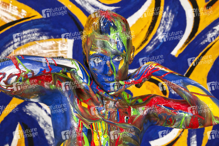 BODYART: Blau-Gelb Splash / Blue-Yellow Splash