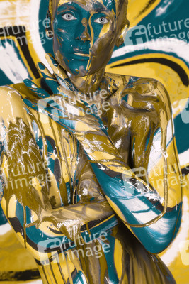 BODYART: Blau-Gelb Splash / Blue-Yellow Splash