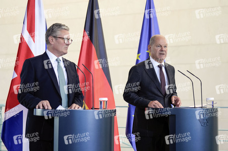 Pressestatement von Keir Starmer und Olaf Scholz in Berlin
