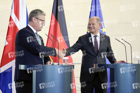 Pressestatement von Keir Starmer und Olaf Scholz in Berlin