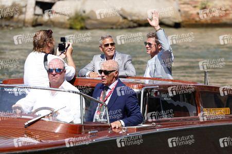 Ankunft von George Clooney und Brad Pitt am Palazzo del Casino, Internationale Filmfestspiele von Venedig 2024