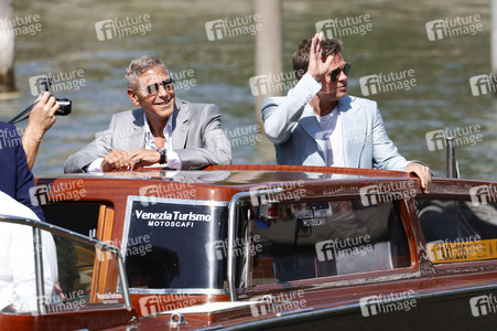Ankunft von George Clooney und Brad Pitt am Palazzo del Casino, Internationale Filmfestspiele von Venedig 2024
