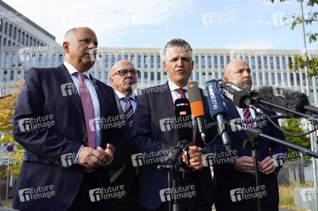 Pressestatement der CDU/CSU nach Beratungen zwischen Ampel, Union und Ländern zur Migrationspolitik in Berlin