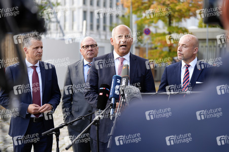 Pressestatement der CDU/CSU nach Beratungen zwischen Ampel, Union und Ländern zur Migrationspolitik in Berlin