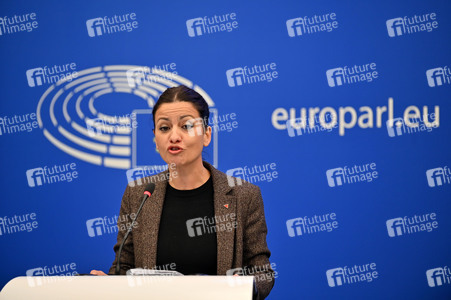 Pressekonferenz im Europäischen Parlament in Straßburg