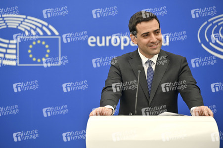 Pressekonferenz im Europäischen Parlament in Straßburg