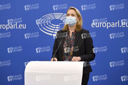 Pressekonferenz im Europäischen Parlament in Straßburg