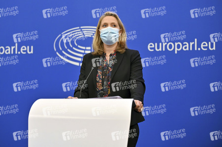 Pressekonferenz im Europäischen Parlament in Straßburg