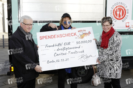 Frank Zander unterstützt Caritas-Foodtruck in Berlin