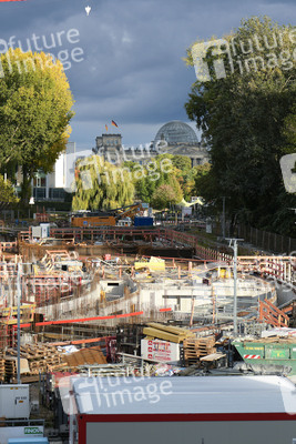 Baustelle zum Erweiterungsbau des Kanzleramtes in Berlin