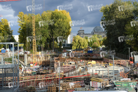 Baustelle zum Erweiterungsbau des Kanzleramtes in Berlin