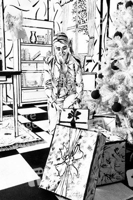 Black and White Christmas Bodypainting