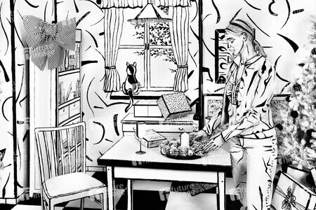 Black and White Christmas Bodypainting