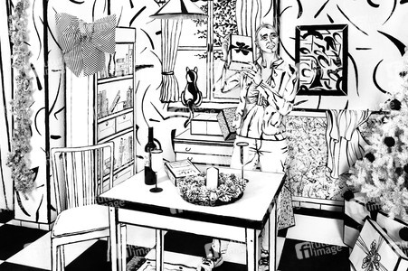 Black and White Christmas Bodypainting