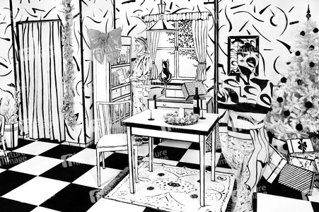 Black and White Christmas Bodypainting