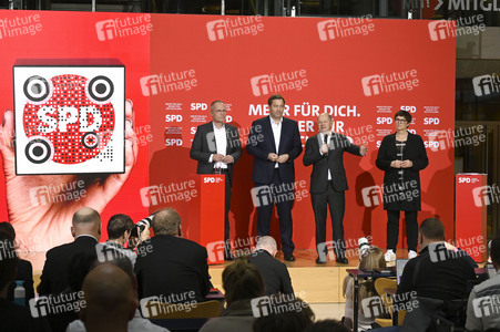 Pressekonferenz zum Beschluss des SPD-Wahlprogramms in Berlin