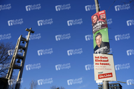 Wahlplakate zur Bundestagswahl 2025 in Berlin