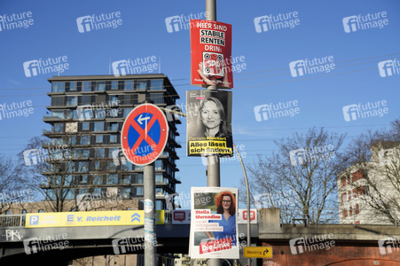 Wahlplakate zur Bundestagswahl 2025 in Berlin