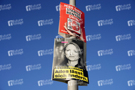 Wahlplakate zur Bundestagswahl 2025 in Berlin