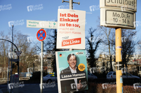 Wahlplakate zur Bundestagswahl 2025 in Berlin