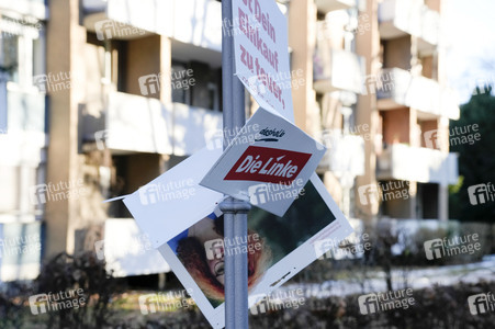 Wahlplakate zur Bundestagswahl 2025 in Berlin