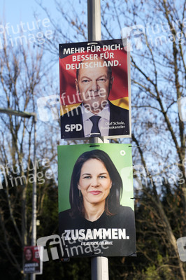 Wahlplakate zur Bundestagswahl 2025 in Berlin
