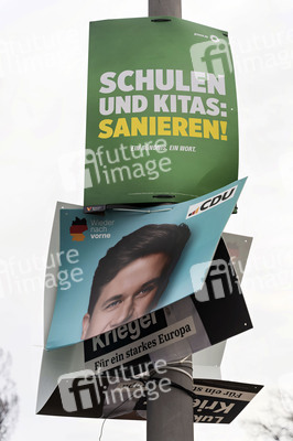 Wahlplakate zur Bundestagswahl 2025 in Berlin