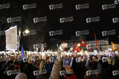 Demonstration gegen den Rechtsruck in Berlin