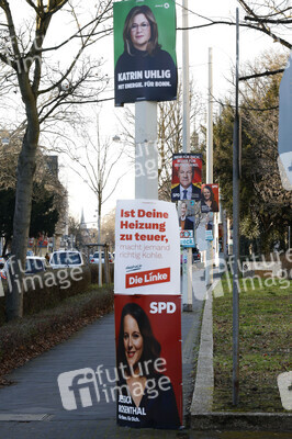 Wahlplakate zur Bundestagswahl 2025 in Bonn
