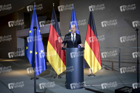 Pressestatement von Olaf Scholz in Berlin