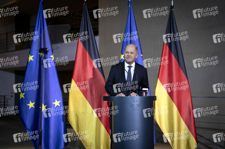 Pressestatement von Olaf Scholz in Berlin