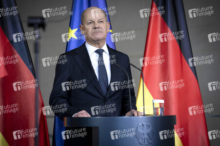 Pressestatement von Olaf Scholz in Berlin