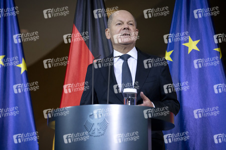 Pressestatement von Olaf Scholz in Berlin