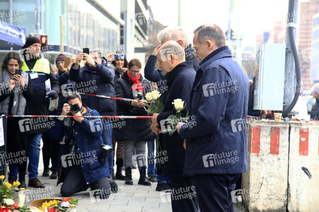 Stilles Gedenken am Ort des mutmaßlichen Anschlags vom 13. Februar in München