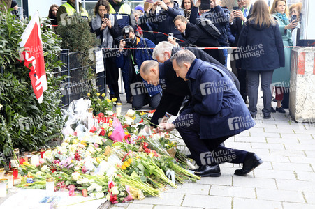 Stilles Gedenken am Ort des mutmaßlichen Anschlags vom 13. Februar in München