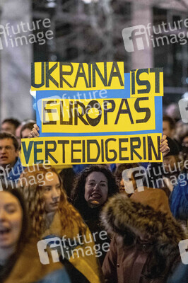 Demonstration zum DrittenJahrestag des Beginns des russischen Angriffskrieges auf die Ukraine