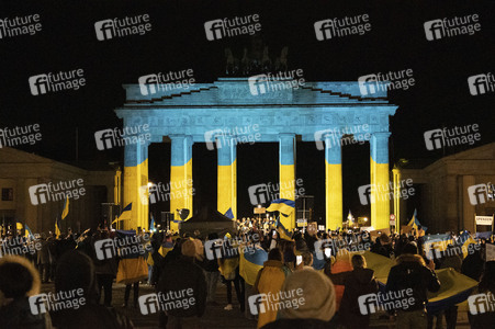Demonstration zum dritten Jahrestag des Beginns des russischen Angriffskrieges auf die Ukraine in Berlin