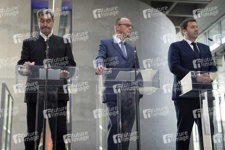 Pressekonferenz nach den Sondierungsgesprächen von Union und SPD in Berlin