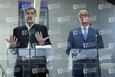 Pressekonferenz nach den Sondierungsgesprächen von Union und SPD in Berlin