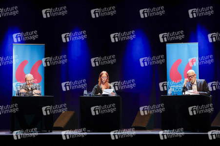 Esther Schweins, Dietmar Bär und Thomas Böhm auf der lit.Cologne 2025 in Köln