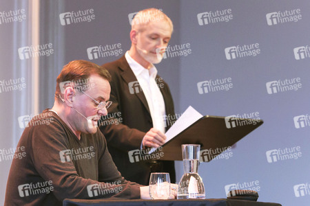 Devid Striesow und Paul Ingendaay  auf der lit.Cologne 2025 in Köln