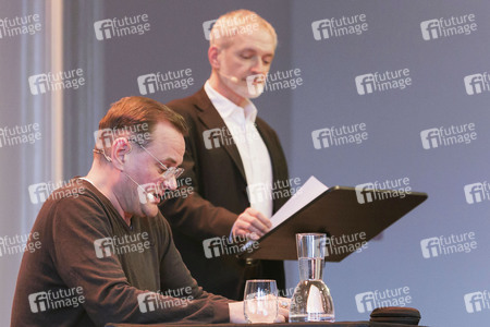 Devid Striesow und Paul Ingendaay  auf der lit.Cologne 2025 in Köln