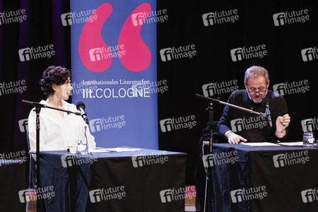 Samuel Finzi, Nina Kunzendorf und Jakob Hein auf der lit.Cologne 2025 in Köln