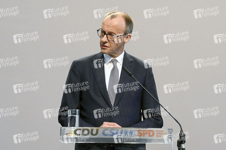 Pressekonferenz von CDU, CSU und SPD in Berlin