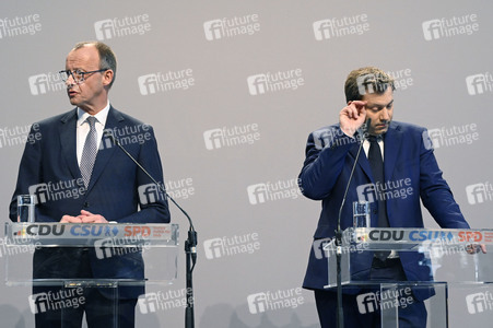 Pressekonferenz von CDU, CSU und SPD in Berlin