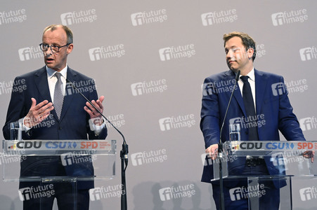 Pressekonferenz von CDU, CSU und SPD in Berlin