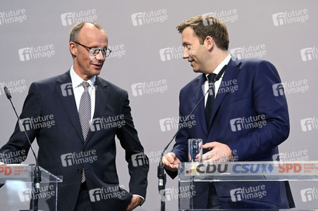 Pressekonferenz von CDU, CSU und SPD in Berlin