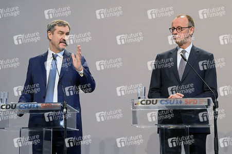 Pressekonferenz von CDU, CSU und SPD in Berlin