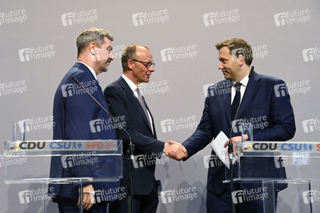 Pressekonferenz von CDU, CSU und SPD in Berlin